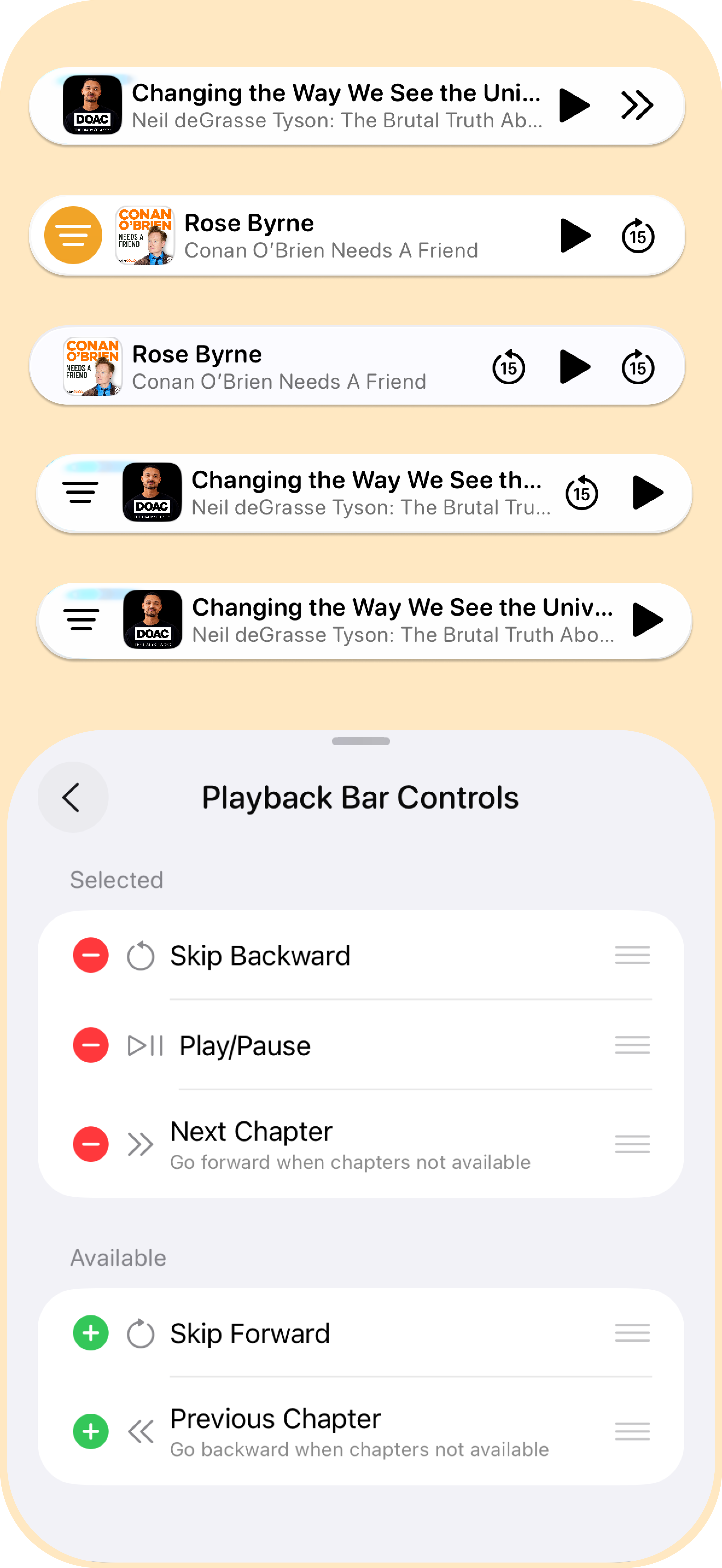 Playback Bar Controls